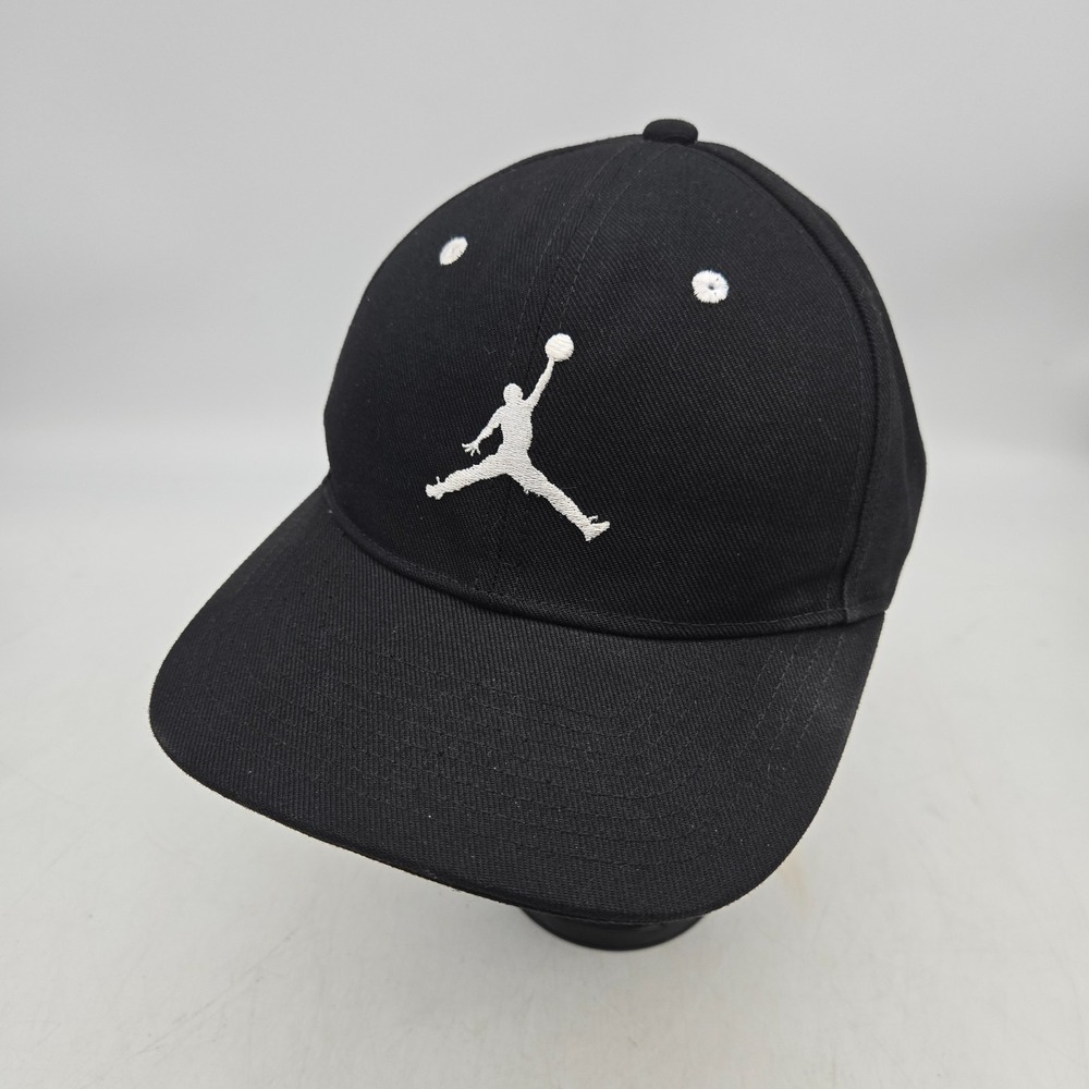 Air Jordan Youth Snapback Hat Baseball Cap Black White Jumpman Logo Kids OSFA